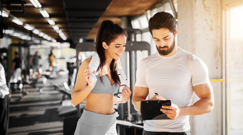 female athlete with trainer