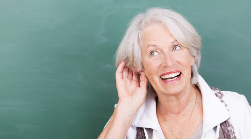 older woman listening
